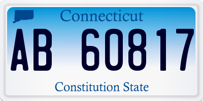 CT license plate AB60817