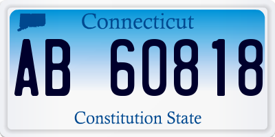 CT license plate AB60818