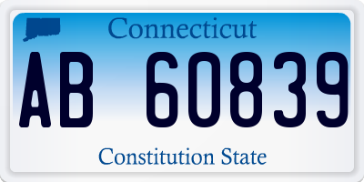 CT license plate AB60839