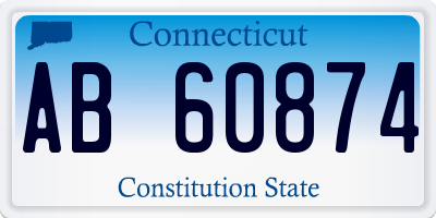 CT license plate AB60874