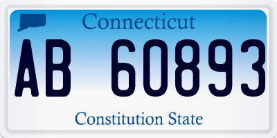 CT license plate AB60893