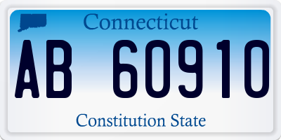 CT license plate AB60910