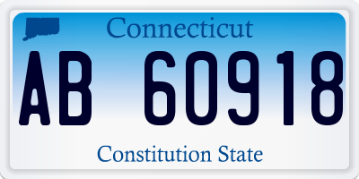 CT license plate AB60918