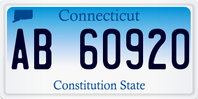 CT license plate AB60920