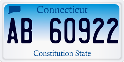 CT license plate AB60922