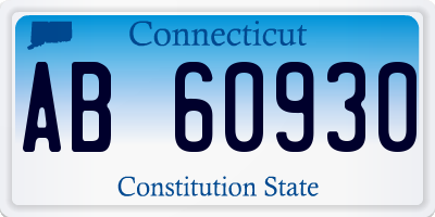 CT license plate AB60930