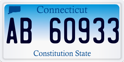 CT license plate AB60933