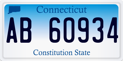 CT license plate AB60934