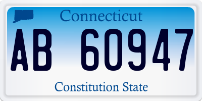 CT license plate AB60947