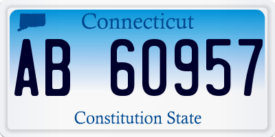 CT license plate AB60957