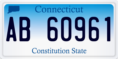 CT license plate AB60961