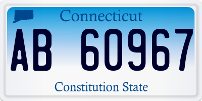 CT license plate AB60967