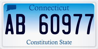 CT license plate AB60977