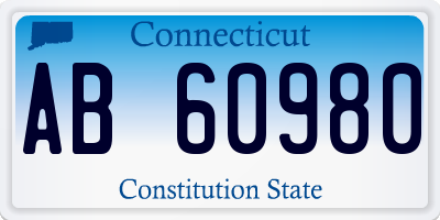 CT license plate AB60980