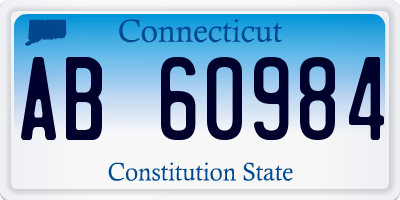 CT license plate AB60984