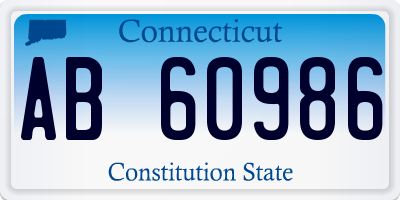 CT license plate AB60986