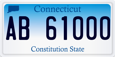 CT license plate AB61000