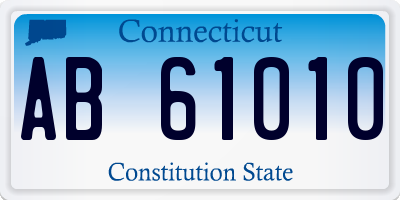 CT license plate AB61010