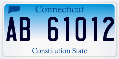CT license plate AB61012