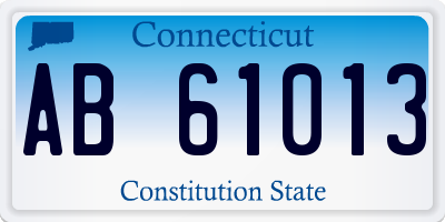 CT license plate AB61013