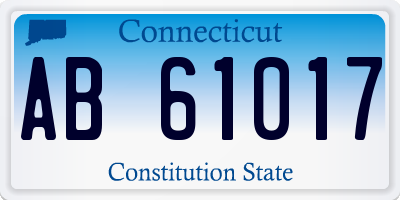 CT license plate AB61017