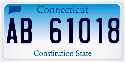 CT license plate AB61018