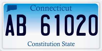 CT license plate AB61020