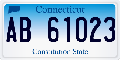 CT license plate AB61023
