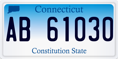 CT license plate AB61030