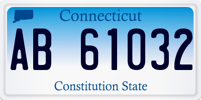 CT license plate AB61032