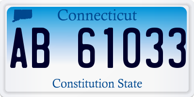 CT license plate AB61033