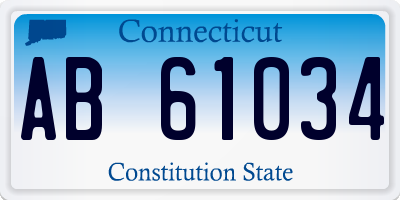 CT license plate AB61034