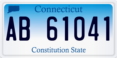 CT license plate AB61041