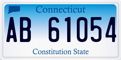 CT license plate AB61054