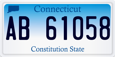 CT license plate AB61058