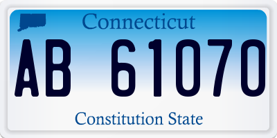 CT license plate AB61070