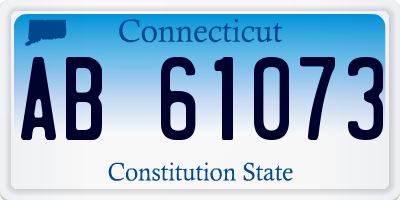 CT license plate AB61073