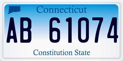 CT license plate AB61074