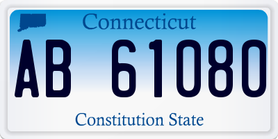 CT license plate AB61080