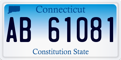 CT license plate AB61081