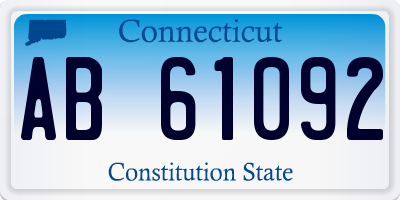 CT license plate AB61092