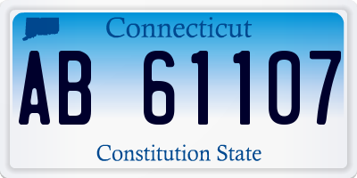 CT license plate AB61107