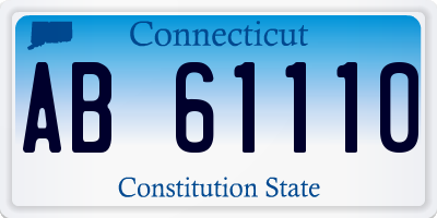 CT license plate AB61110