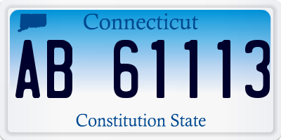 CT license plate AB61113