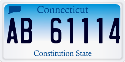 CT license plate AB61114