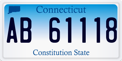 CT license plate AB61118