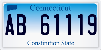 CT license plate AB61119