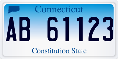 CT license plate AB61123