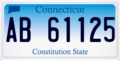 CT license plate AB61125