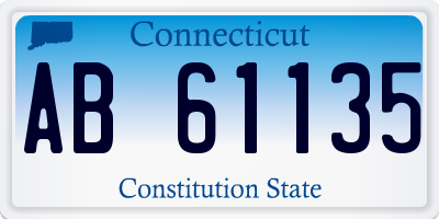 CT license plate AB61135